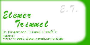 elemer trimmel business card